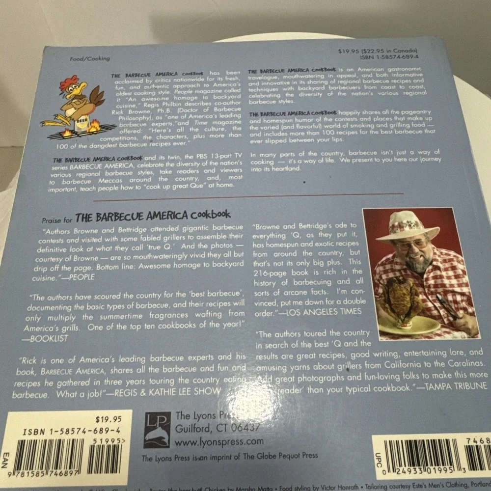 The Barbecue America Cookbook PBS Series Rick‎ Browne BBQ Grilling Best Recipes